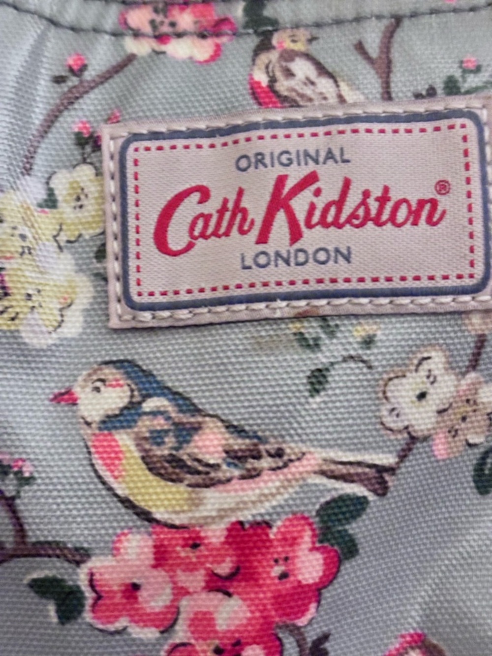 Cath Kidston Gray Floral Bird Print Tote with Pink Accents - Picture 5 of 5